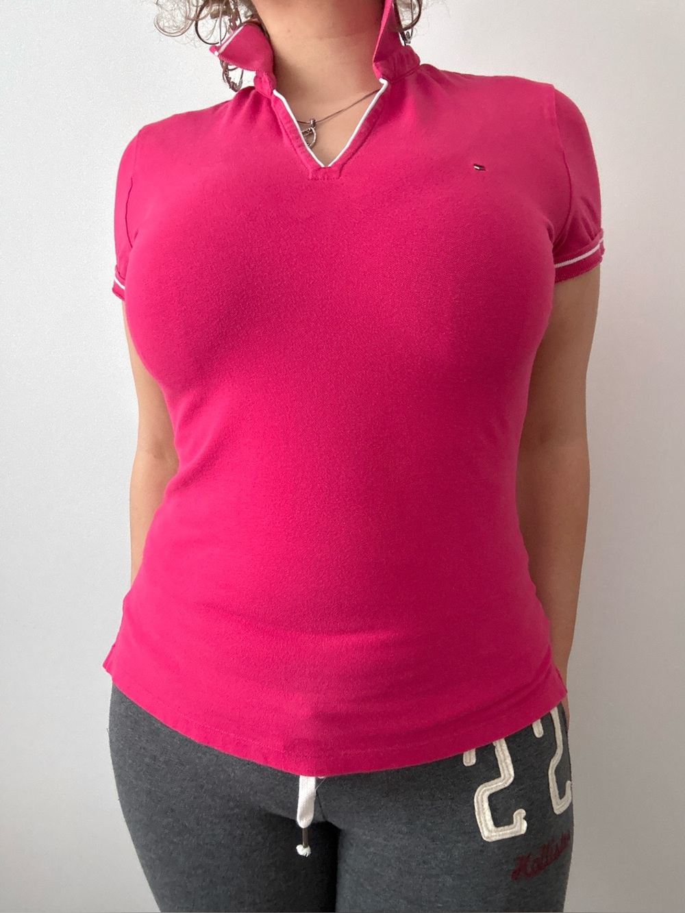 y2k pink polo
